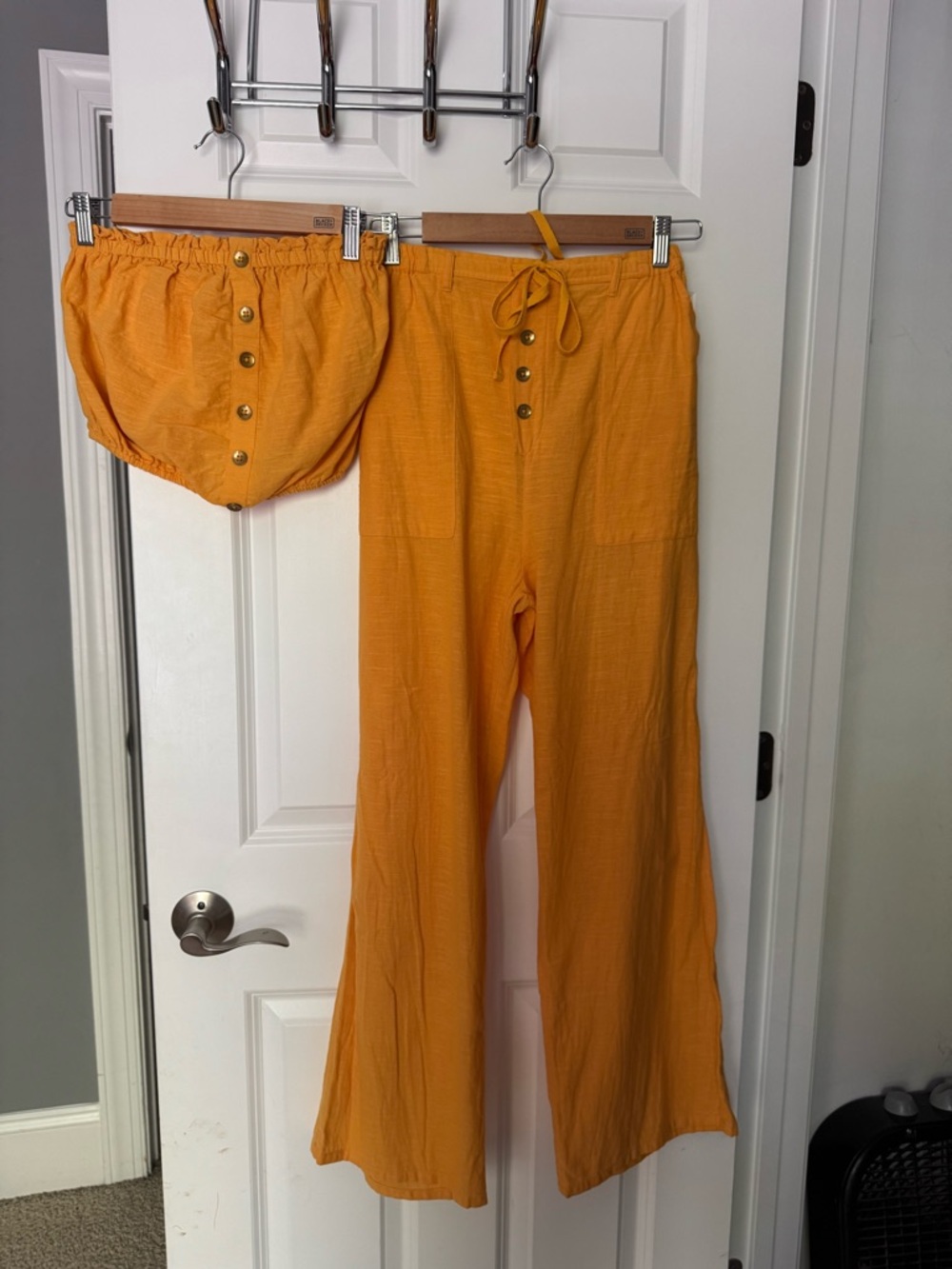 Billabong Yellow Two-Piece Tube Top & Wide-Leg Pants Set